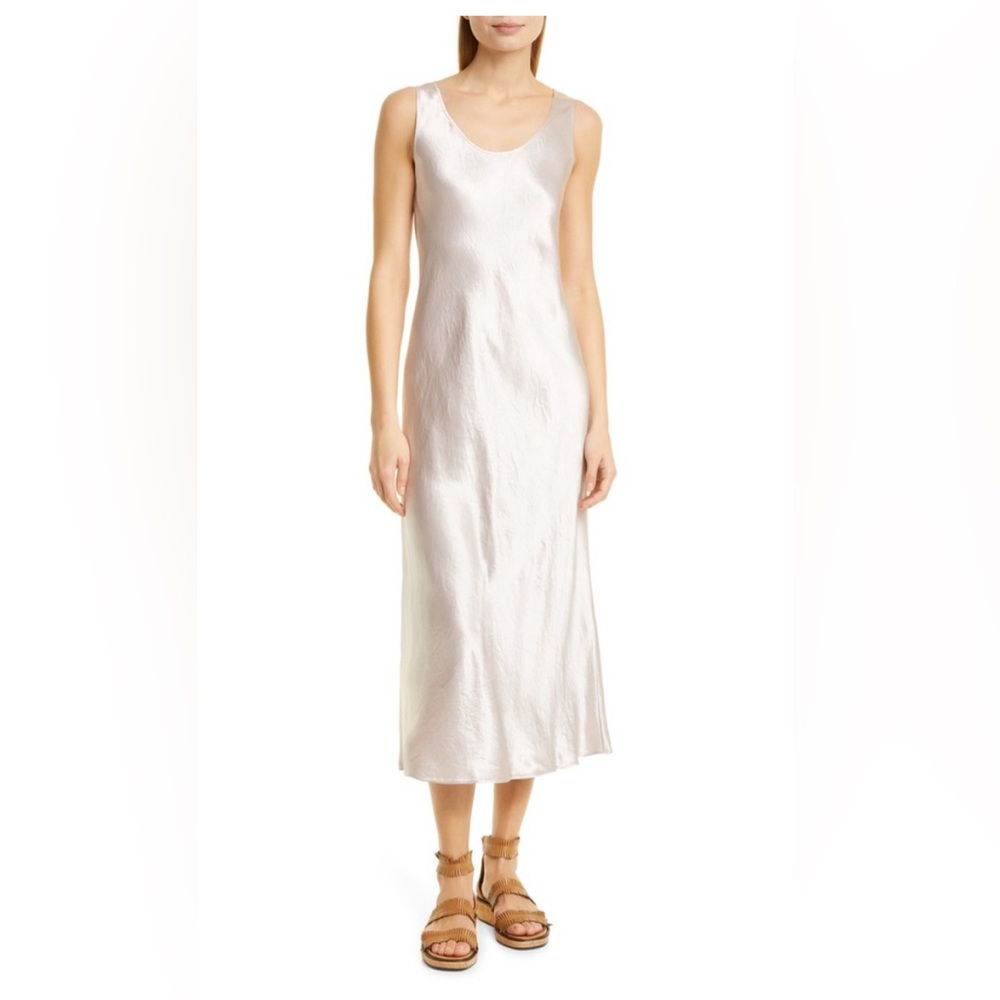 MaxMara “talete” pink satin midi tank dress.  NWT